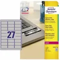 Avery Zweckform - Typenschildetikett 63,5 X 29,6 Mm (b X H) Silber 540 Etik./pack.