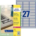 1-20x AVERY Zweckform Typenschild-Etiketten, 63,5 x 29,6mm, silber
