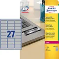 AVERY Zweckform Typenschildetiketten L6011-20 silber 63,5 x 29,6 mm, 20 Blatt