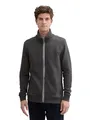 TOM TAILOR Herren Sweatjacke mit Stehkragen, 11086 - Dark Grey Melange, XXXL