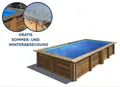GRE Holzbecken rechteckig Modell Lemon 375 x 200 x 68 cm, Komplettset + GRATIS Sommerabdeckung