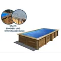 GRE Holzbecken rechteckig Modell Lemon 375 x 200 x 68 cm, Komplettset + GRATIS Sommerabdeckung