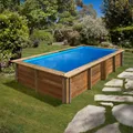 Holzpool LEMON Rechteckig 375x200x68 cm Komplettset Kartuschenfilter Massivholz