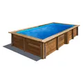 Echtholzpool LEMON Pool Set 3,75x2,00m Rechteckbecken Holz OMEGA System Garten