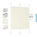 Sekey Plissee Klemmfix ohne Bohren 60x120cm Faltrollo Plisseerollo Jalousie für Tür & Fenster Blickdicht Sichtschutz Sonnenschutz Fertifplissee Rollo 60 cm breit Beige