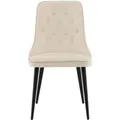 ebuy24 VelvetDeluxe Esszimmerstuhl Velour Beige Schwarz