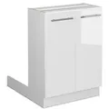 Vicco Unterschrank Fame-Line, Weiß Hochglanz/Weiß, 60 cm ohne Arbeitsplatte weiß 60 cm x 82 cm x 30 cm