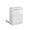 Vicco Kücheninsel Fame-Line, Weiß Hochglanz/Weiß, 60 cm ohne Arbeitsplatte