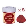 8 X La Riche Directions Semi-Permanent Hair Color 88ml Tubs - Poppy Red