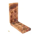 Brettspiel, Gesellschaftsspiel aus Holz - Kalaha mit Glasmurmeln - 5*25*12 cm