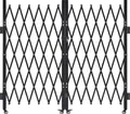 VEVOR Sicherheitstor abschließbar, doppelt klappbares Scherentor mit 360°-Lenkrollen, einziehbare Stahltore Outdoor, für Eingangssicherheit Garage Lager, Falttor 3200 x 1605 mm (B x H) Schwarz