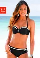 Bügel-Bandeau-Bikini mit Kontrastdetails, Gr. 38 - Cup D, schwarz Cup D