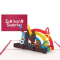 Pop Up Karte "Zum Ersten Schultag!“ 3D Einschulungskarte, Glückwunschkarte
