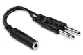 TM Ypp106 Y-Kabel 2X 6,3 Mono Klinke auf 6,3 Mono Klinkenbuchse 0,1m