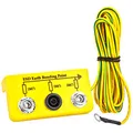 Minadax Erdungsbox - ESD-Schutz - Zentraler Erdungsanschluss - 1 x 4 mm Bananenstecker und 2 x 10 mm Druckknopf-Buchse - 1 Megaohm Sicherheitswiderstand