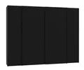 Kleiderschrank 270 cm breit 4-trg Narago von Forte Schwarz Kleiderschrank