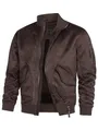 Indicode Herren INFrosco Velours-Kunstleder Jacke | Herrenjacke Wildleder-Look für Männer Dk Brown, M