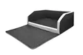 Mayaadi Home Premium Hundebett - 100 x 70 x 38 cm | Hochwertiger Autositz für Deinen Hund | Autohundebett mit Schutzdecke, Kofferraum Bett aus Kunstleder | Travel Duo Schwarz-Weiss - M