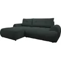 MIRJAN24 Ecksofa Fiorano, Wohnzimmer L-Form, Stilvoll Eckcouch mit Bettkasten und Schlaffunktion (Farbe: Velo 636, Seite: Links) - Schwarz
