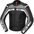 IXS RS-500 1.0 Motorrad Leder- / Textiljacke, schwarz-grau-weiss, Größe 48 für Männer
