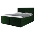 MIRJAN24 Boxspringbett Rebos, Ehebett mit zwei Bettkästen, Doppelbett mit Topper (Polo 889, Größe: 180x200 cm) - Grau