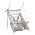 Tulano Hop 40 3in1 Babyschaukel – Mitwachsend durch Sitz- und Liegefunktion – 5-Punkt Sicherheitsgurt – Wendekissen – Ideal für Zuhause und draußen – Belastbar bis 36 kg – 6–36 Monate – Grau