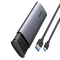 Festplattenschacht Gehäuse M.2 B-Key SATA 3.0 5 Gbps Grau + USB Typ C