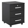 CARO-Möbel Rollcontainer, Schwarz, Holzwerkstoff, Mode, 44x58x45 cm, Arbeitszimmer, Container