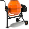 Betonmischer Mischmaschine Elektrisch Mit 65l Trommelvolumen, 220w Motor, 230v, Stahl-gestell Mit Transporträdern, Trommel Und Zahnkranz Aus Stahl, Feststellbarer Handgriff, Breite Fußplatte - Eberth
