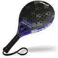 Apollo Padel Schläger - Padelschläger für Anfänger und Fortgeschrittene, Carbon-Schläger für Damen und Herren 3 K silber/blau
