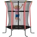 Kinder Trampolin Ø163,5 Cm, Indoor Trampolin Mit Sicherheitsnetz Randabdeckung Gummiseil, Kindertrampolin Bis 50 Kg, Für Kinder 3-10 Jahre Rot - Homcom