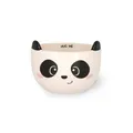 LEGAMI - Steingut Müslitasse Guten Morgen Thema Panda, Frühstücksbecher, Mikrowellengeeignet, Spülmaschinenfest, Fassungsvermögen bis zu 400 ml, 12 x 9 cm