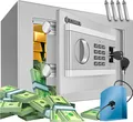 KESSER® Elektr. Tresor | Inkl. Batteriebox | Elektronischer Safe | 3x Doppelbolzenverriegelung | Boden Wandtresor | Möbeltresor | Innenbeleuchtung | Panzerschrank Zahlenschloss