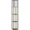 HOMCOM Stehlampe MDF L26 x B26 x H160 cm Rustikal-Braun Weiß