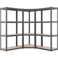 Juskys 3er Regalsystem 1 Corner und 2 Easy Insgesamt 12 Böden mit 960 kg Tragkraft Grau