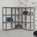 Juskys Regalsystem, Grau, Metall, 155x160x155 cm, Freizeit, Heimwerken, Werkstatt