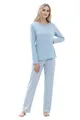 Mey Nachtwäsche Serie Emelie Damen Schlafanzüge lang Dream Blue 3XL(48)
