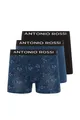 Herren 3erpack Boxershorts Boxers, Schwarz//Blau/Blauer Druck, XXL EU