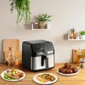 TEFAL EY855D Easy Fry Mega Heißluftfritteuse 2000W Schwarz/Edelstahl