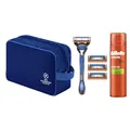 Gillette Fusion5 Rasierer Herren, UEFA Champions League Special Edition — Inkl. 1 Nassrasierer, 4 Ersatzklingen mit Gleitstreifen und 5 Klingen für Eine Langanhaltende Rasur und Rasiergel 200ml