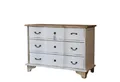 baario Kommode Kommode ARZANO weiss massiv, Shabby Schubladenkommode Antik