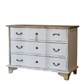 Kommode weiss massiv ARZANO Shabby Massivholz Schubladenkommode Antik Design