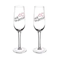 GRÄWE 2er Set Sektglas Just Married 210 ml