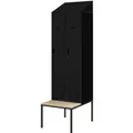 Jan Nowak Spind mit Sitzbank und Schrägdach KACPER II PRO 230 x 60 x 85 cm Schwarz