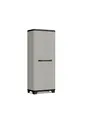 Keter Hochschrank Planet – recycelter Kunststoff, Grau/Schwarz, 680 x 390 x 1730 mm