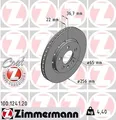 2x ZIMMERMANN 100.1241.20 Bremsscheibe für AUDI SEAT SKODA VW