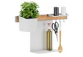 tesa Hakenleiste tesa Küchen-Organizer Kombi-Set S - selbstklebende Küchenleiste, (Komplett-Set, 5 St., inkl. Kräutertopf, 2 Ablagen, Hakenleiste (3 Haken), Flexible Organisationsleiste für die Küche, Montage ohne Bohren