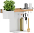 tesa Küchen-Organizer Kombi-Set S - selbstklebende Küchenleiste mit Kräutertopf,