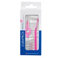 Curaprox CPS 08 Prime Start Interdentalbürsten-Set | Starter-Set mit 5 Bürsten | 2 verschiedene Halter | Pink | 0,8 mm Durchmesser | 3,2 mm Reinigungsbereich | Swiss Made