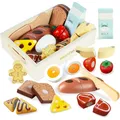 Children's Kitchen Accessories Wooden Food for Cutting, Play Kitchen Accessor...